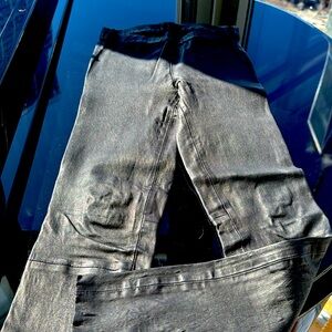 Stretch leather skinny leggings